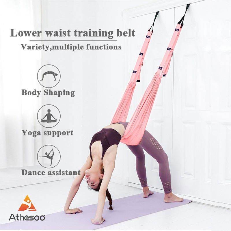 Adjustable Aerial Yoga Stretching Strap Hammock Swing Sports and Fitness Yoga Color : Green|Pink|Purple Adjustable Aerial Yoga Stretching Strap Hammock Swing Sports and Fitness Yoga Color : Green|Pink|Purple