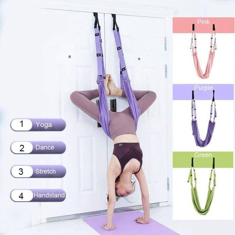 Adjustable Aerial Yoga Stretching Strap Hammock Swing Sports and Fitness Yoga Color : Green|Pink|Purple Adjustable Aerial Yoga Stretching Strap Hammock Swing Sports and Fitness Yoga Color : Green|Pink|Purple