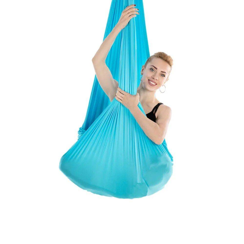Deluxe Aerial Yoga Hammock Sports and Fitness Yoga Color : Blue Deluxe Aerial Yoga Hammock Sports and Fitness Yoga Color : Blue