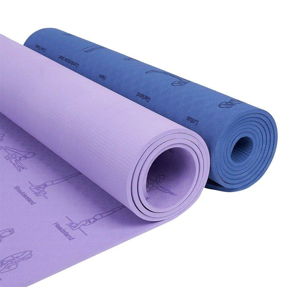 Premium Comfort & Anti-Skid Yoga Mat – 183x61cm, 6mm Thick, Eco-Friendly TPE, Ideal for Beginners Sports and Fitness Yoga Color : Purple|Blue Premium Comfort & Anti-Skid Yoga Mat - 183x61cm, 6mm Thick, Eco-Friendly TPE, Ideal for Beginners Sports and Fitness Yoga Color : Purple|Blue