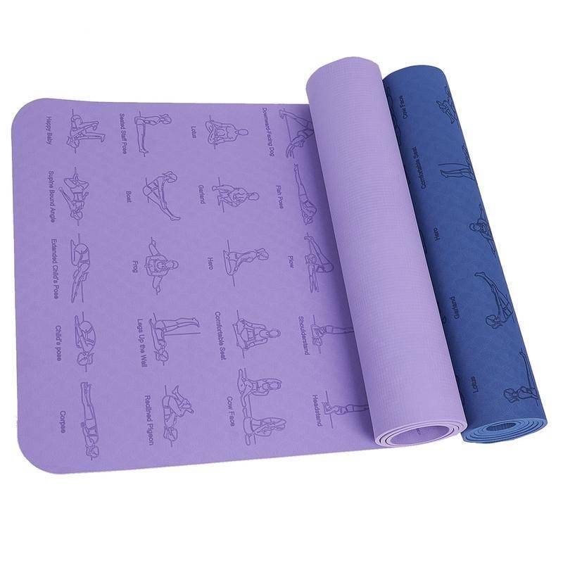 Premium Comfort & Anti-Skid Yoga Mat – 183x61cm, 6mm Thick, Eco-Friendly TPE, Ideal for Beginners Sports and Fitness Yoga Color : Purple|Blue Premium Comfort & Anti-Skid Yoga Mat - 183x61cm, 6mm Thick, Eco-Friendly TPE, Ideal for Beginners Sports and Fitness Yoga Color : Purple|Blue