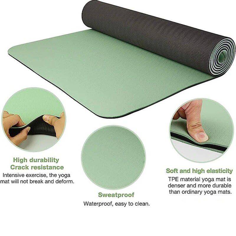 Premium Two-Tone TPE Yoga Mat: Non-Slip, Eco-Friendly, Extra Thick for Home Fitness Sports and Fitness Yoga Color : Champagne Purple|Gold powder gray|Gray black|Orange Gray|Pink Grey|Green Black|Blue dark blue Premium Two-Tone TPE Yoga Mat: Non-Slip, Eco-Friendly, Extra Thick for Home Fitness Sports and Fitness Yoga Color : Champagne Purple|Gold powder gray|Gray black|Orange Gray|Pink Grey|Green Black|Blue dark blue