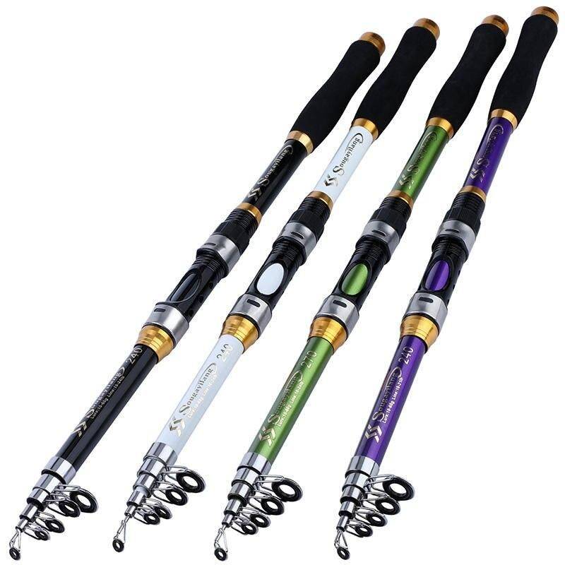 Telescopic Multi-Length Glass Fiber Fishing Rod with EVA Handle Camping & Hiking Fishing Color : White|Purple|Green|Black Telescopic Multi-Length Glass Fiber Fishing Rod with EVA Handle Camping & Hiking Fishing Color : White|Purple|Green|Black