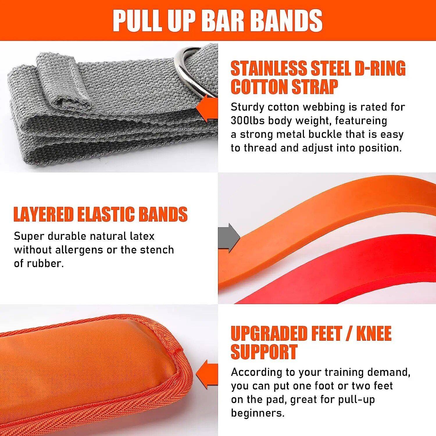 Versatile Pull-Up Assistance Band Set for Full Body Workouts Fitness Equipment Sports and Fitness Type : Bearing 250kg|Bearing 200kg Versatile Pull-Up Assistance Band Set for Full Body Workouts Fitness Equipment Sports and Fitness Type : Bearing 250kg|Bearing 200kg